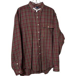 Vintage 90s Polo Ralph Lauren‎ Rayon Long Sleeve Plaid Button-up Shirt - Size XL